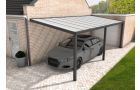 Aluminium aanbouwcarport Velvetline antraciet - Polycarbonaat dak - 350x600 cm