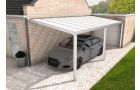 Aluminium aanbouwcarport Velvetline wit (RAL9010) - Polycarbonaat dak - 300x500 cm