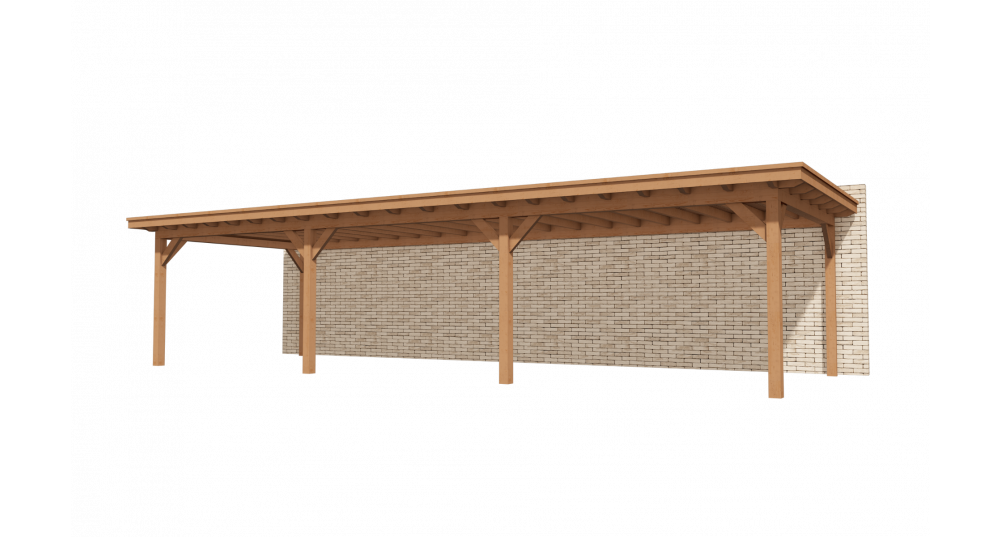 Houten overkapping Elegante 800x350 cm - Aanbouw